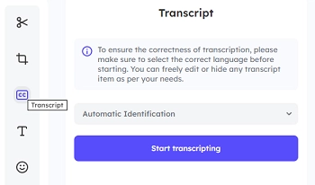 Select the Transcript Feature 