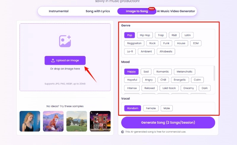Transform Your Image to Song with Vidnoz