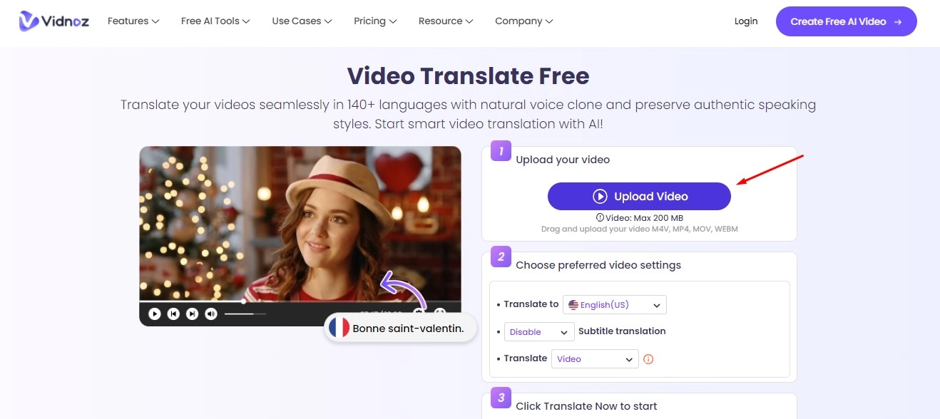 Translate YouTube Video with AI -Step 1 Upload Any Video