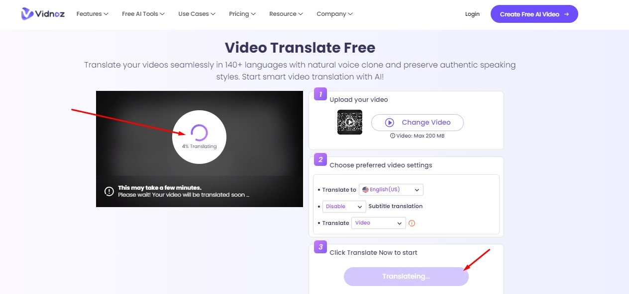 Translate YouTube Video with AI