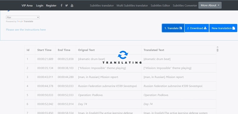 Translates Subtitles Online Free