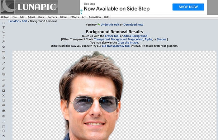 Transparent Background Maker LunaPic