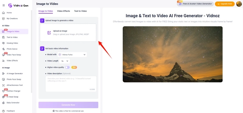 Turn Cat Image to Video - Upload