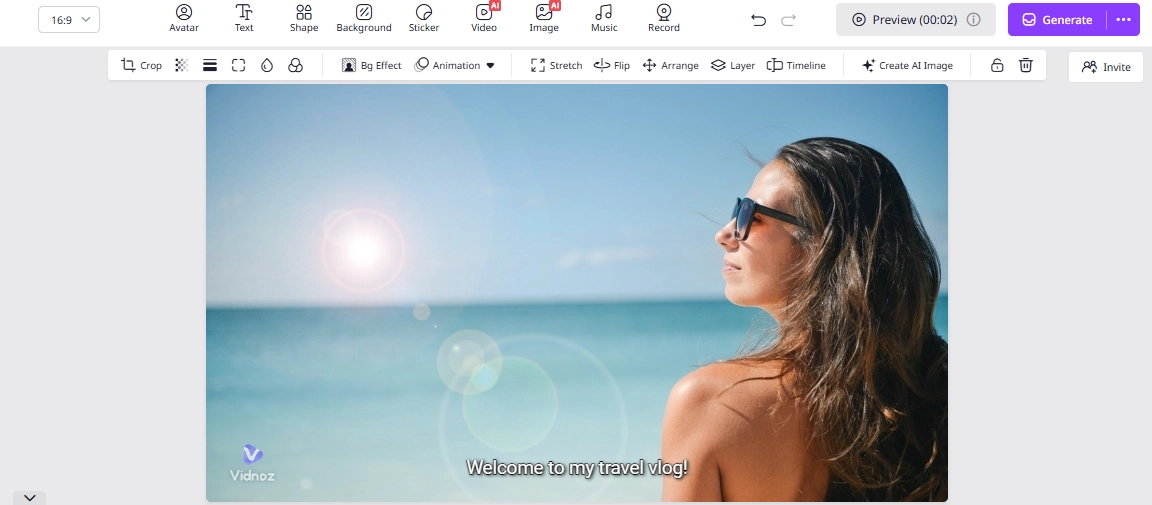 Turn Lens Flared Photo to Video by AI