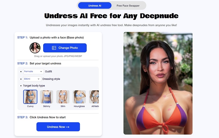 Get Undressed Megan Fox Deepfake
