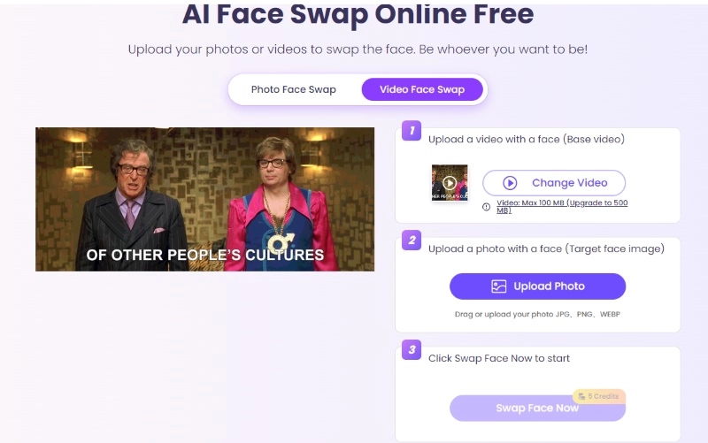 Upload A GIF to Swap Faces on Vidnoz