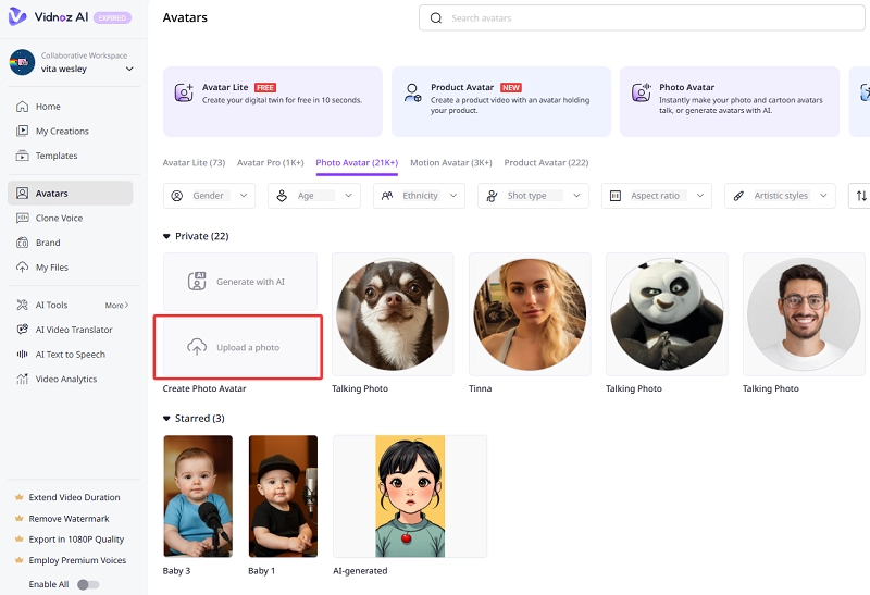 Upload a Pet Photo to Vidnoz AI