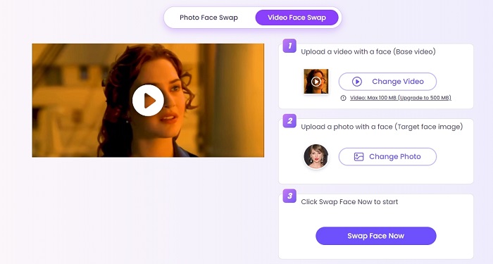 Upload a Photo with Target Deepfake Face 