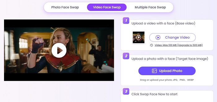 Upload a Video for Face Clone