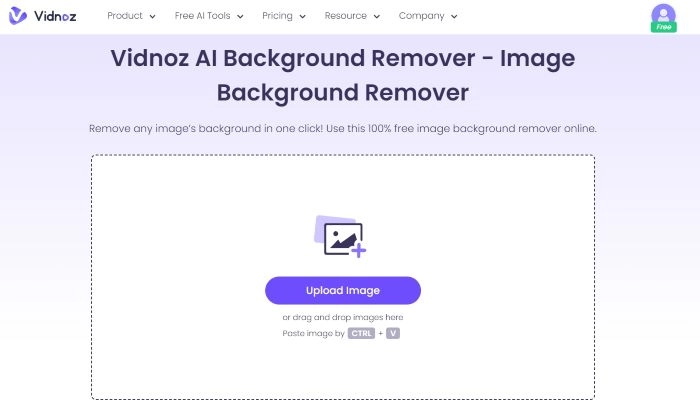 Upload an Image to Vidnoz Image Background Remover