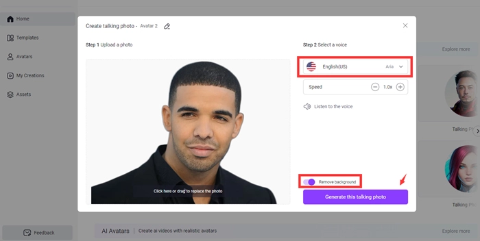 Upload Drake Profile and Remove Background
