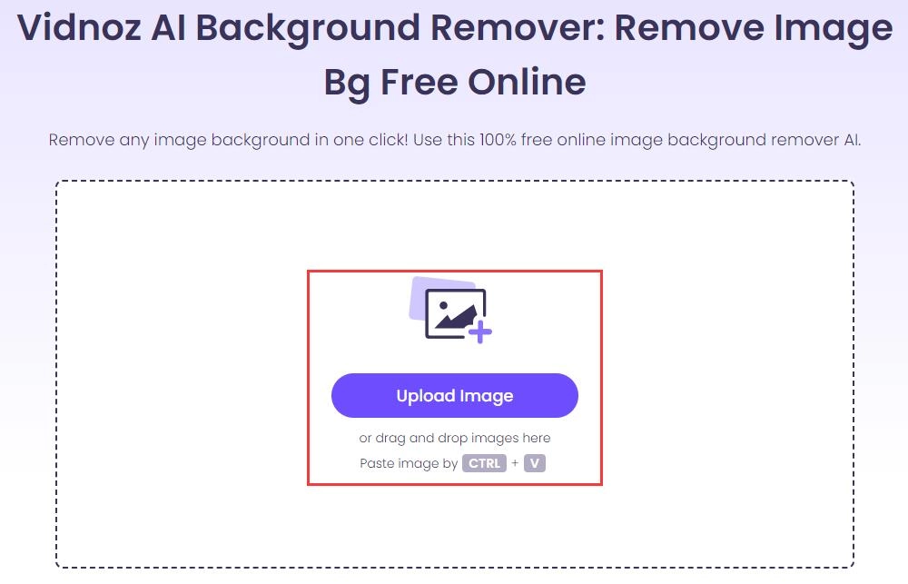 Upload Image to Vidnoz Black Background Remover