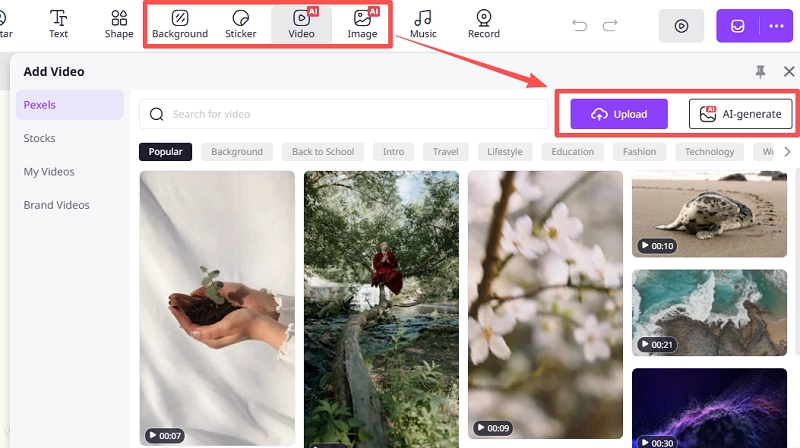 Upload Material for Music Video Edition
