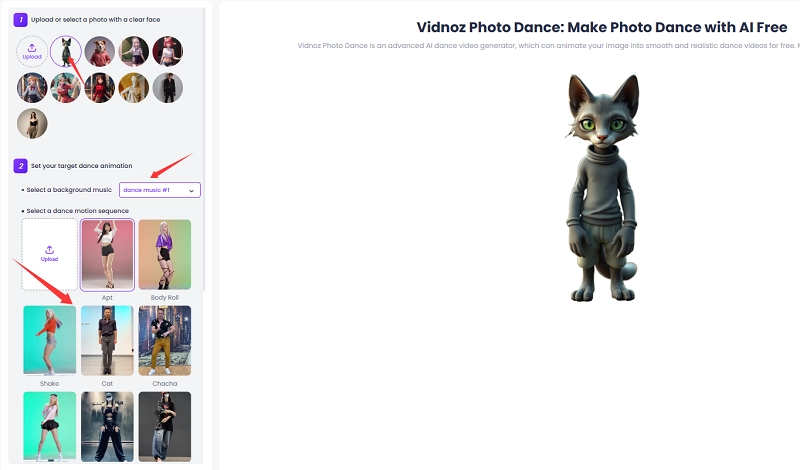 Upload Photo to Make Cat Dance