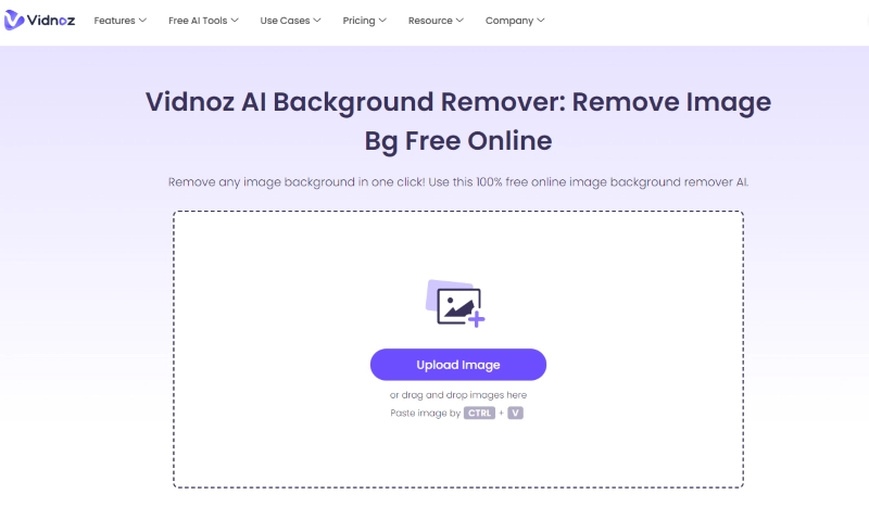 Upload Photo to Vidnoz to Remove Unwanted Background
