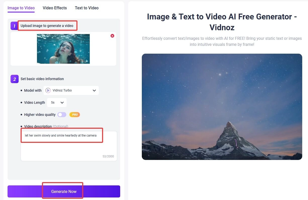 Upload Stretched Image to Create a Video