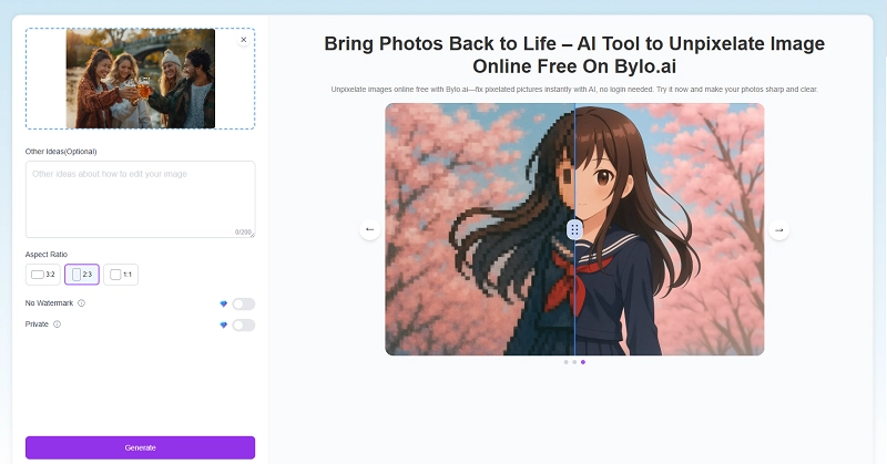 Upload the Pixelated Image