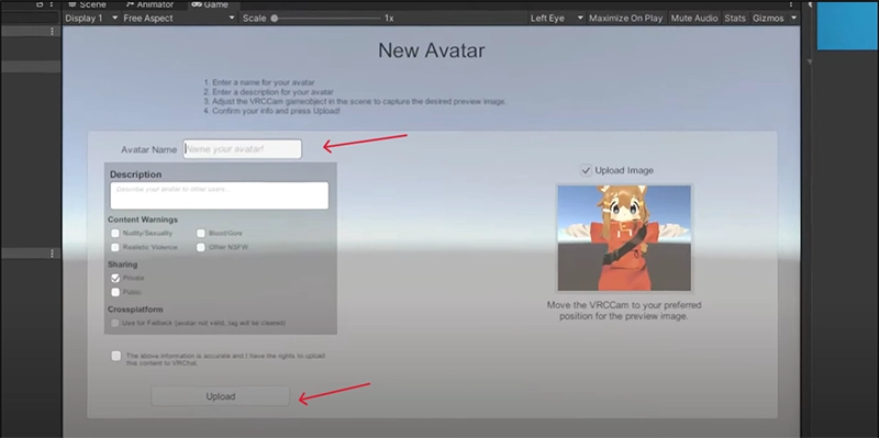 Upload to Your VRChat Account