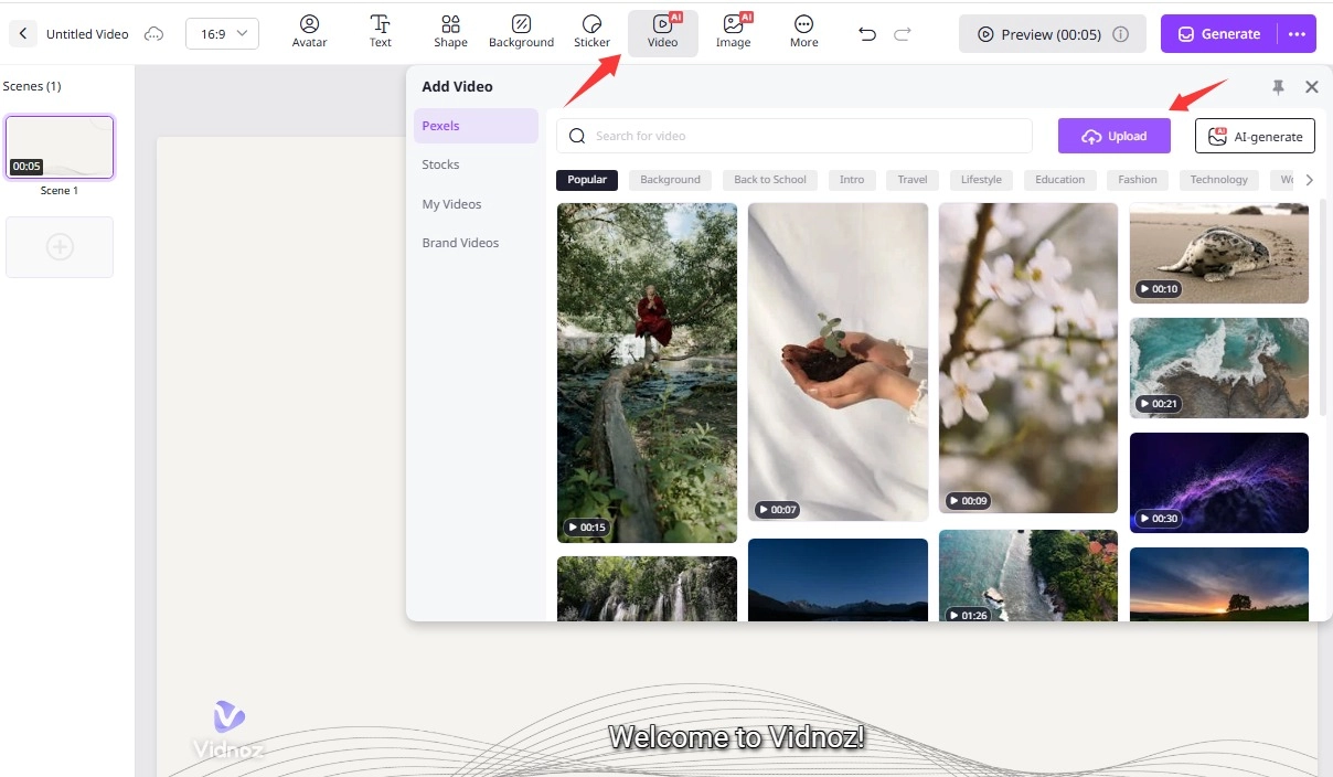 Upload Video to Add Title