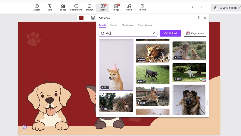 Upload Your Dog Video from Local Folder