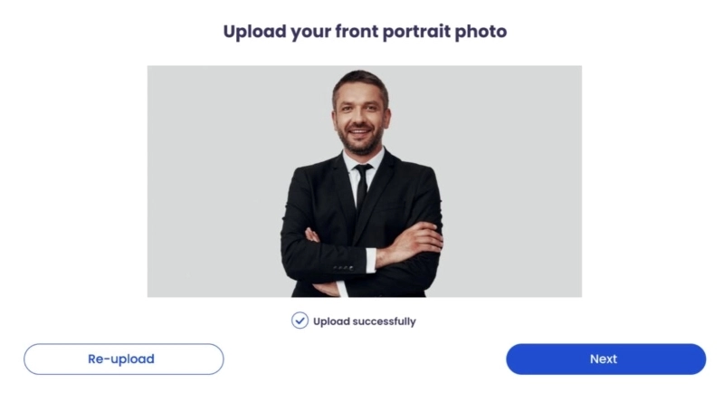 Upload Your Photo on Vidnoz AI Headshot Generator