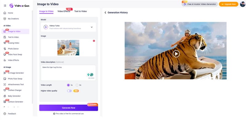 Upload Your Tiger Human Image