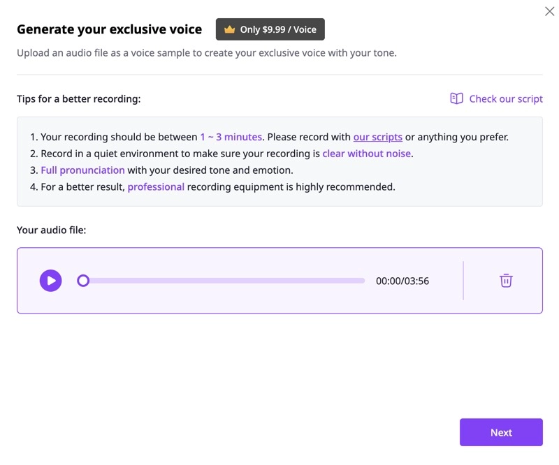 Upload Zelda Voice Sample