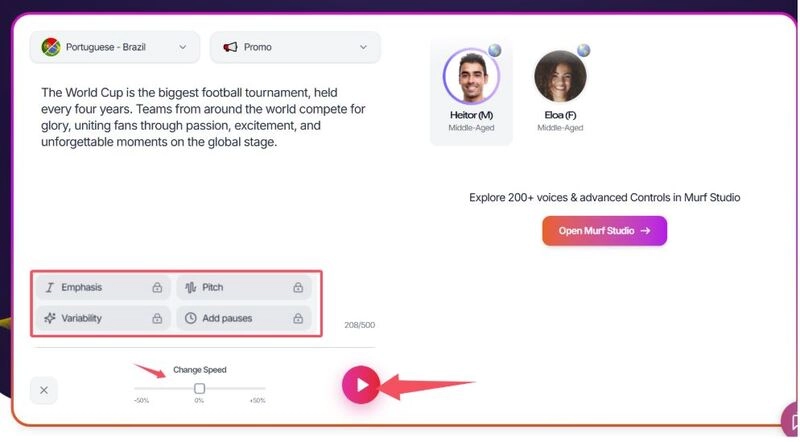 Use Murf AI for Portuguese Text to Speech - 4