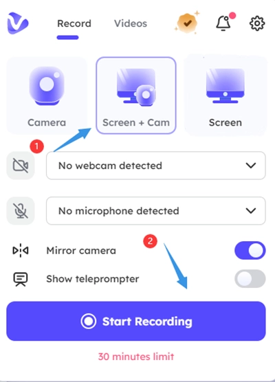 Use Vidnoz Flex to Record Google Slides with a Webcam