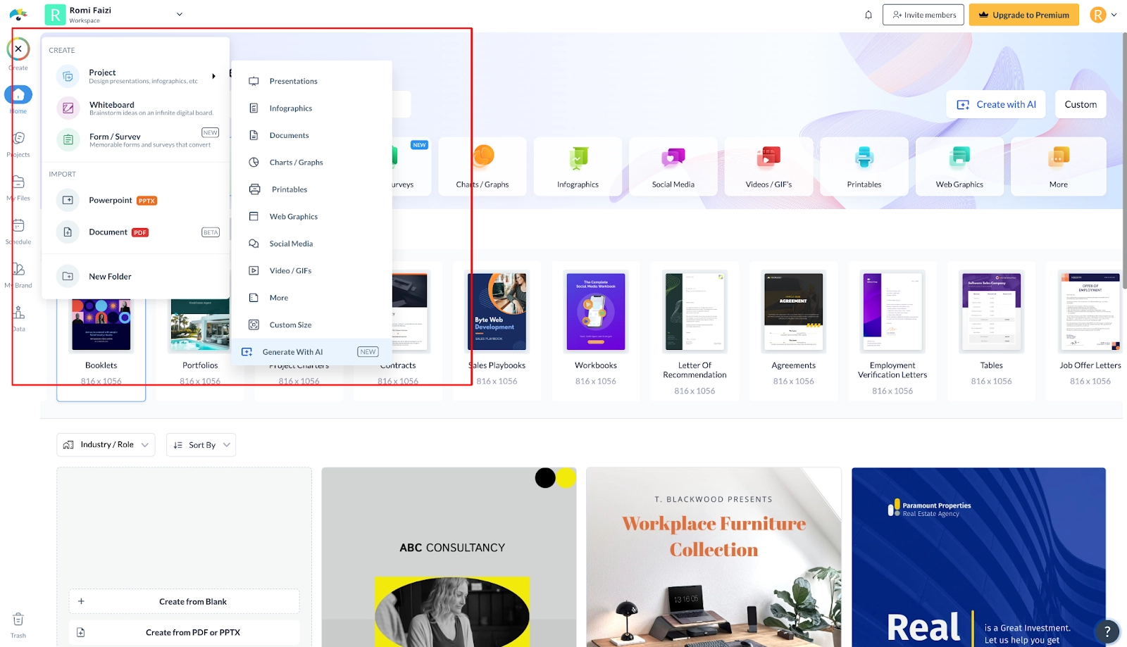 Use Visme AI Booklet Generator