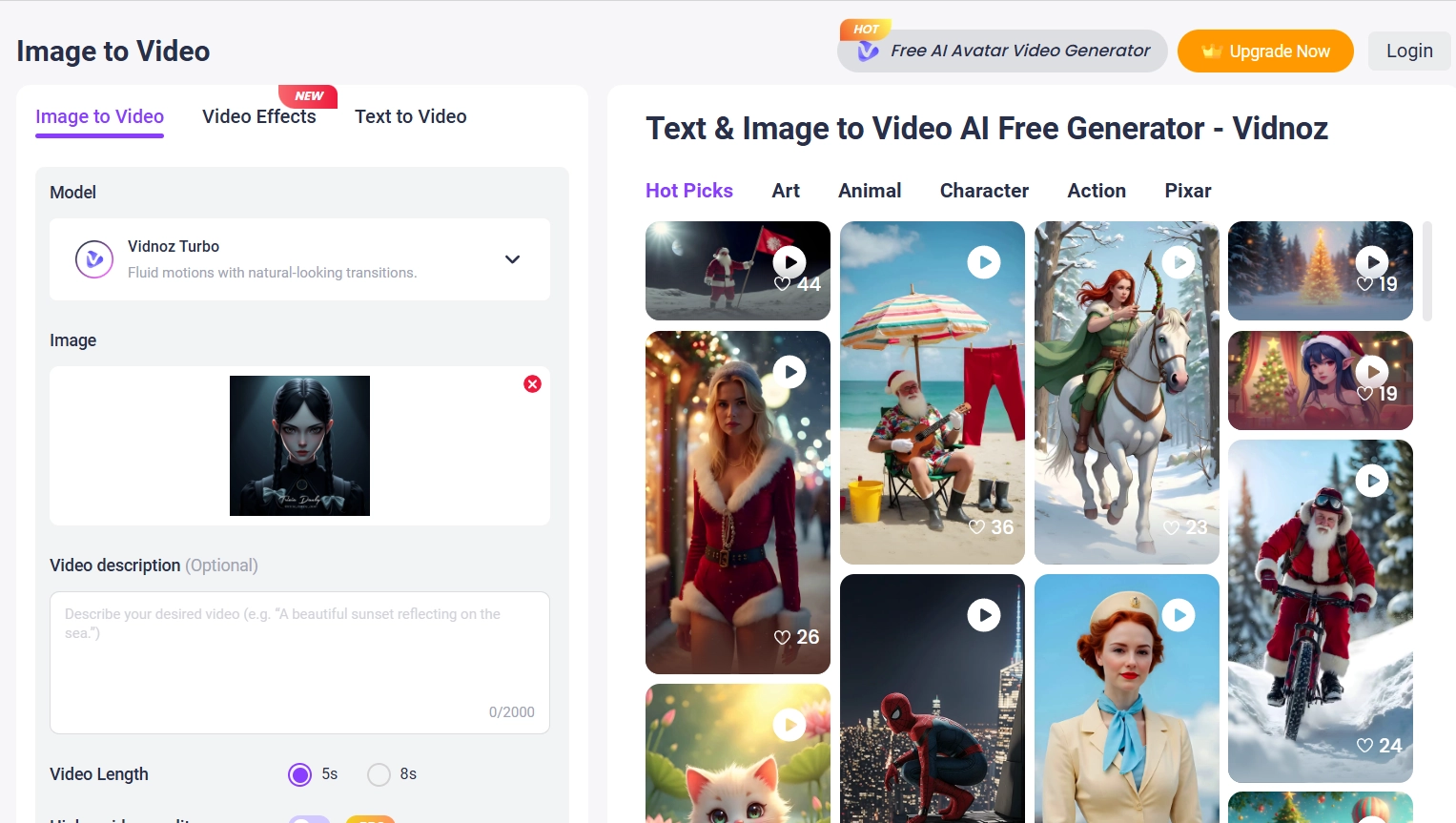 Use Wednesday Addams Style Video Generator - Step 2