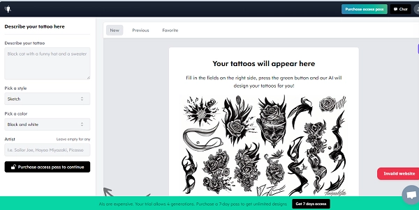 Use TattoosAI to Generate Tattoo