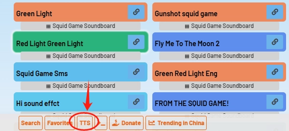 Use 101Soundboards TTS to Generate Squid Game Voices