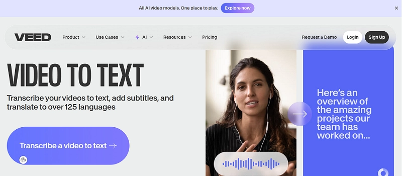 Veed Facebook Video to Text