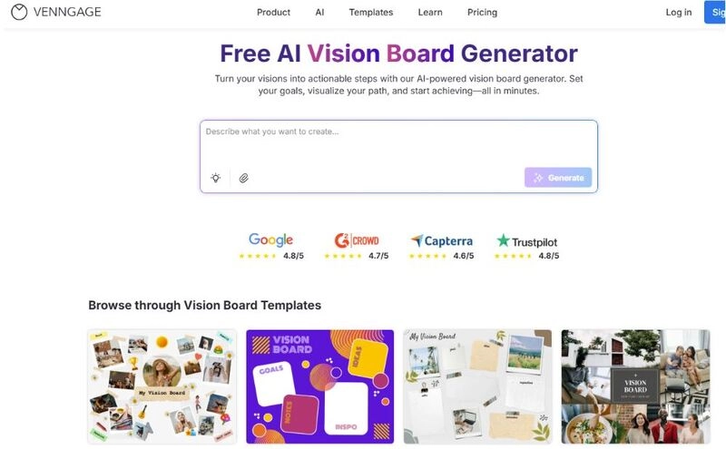 Venngage - Free AI Vision Board Generator