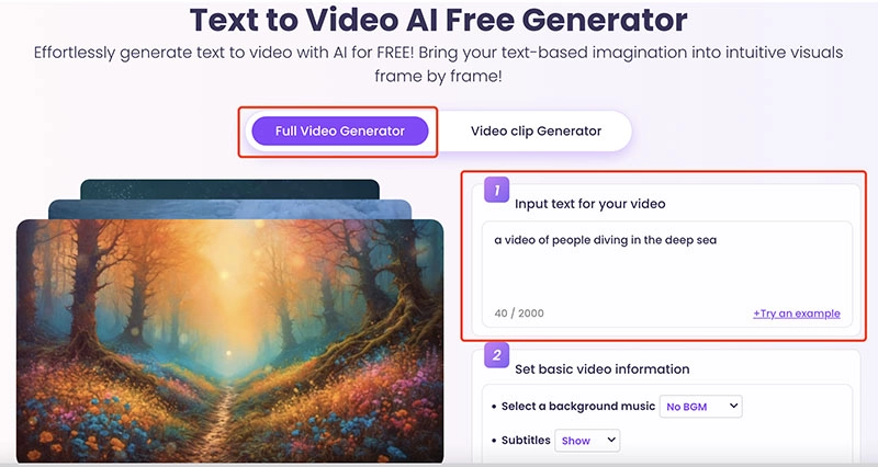 Video to Video AI Input Text