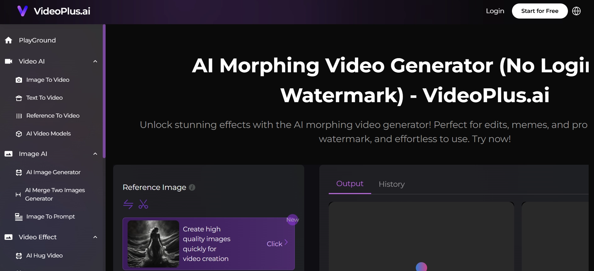 VideoPlus.ai Video Morphing Tool