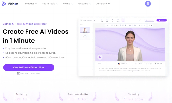 Vidnoz AI - Create Free Teaching Videos in Minutes