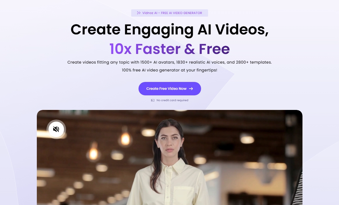 Vidnoz AI - Free AI Video Generator Provides Chinese Avatar and Mandarin