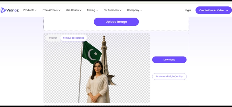 Vidnoz AI Autofill Image Background Remover Free