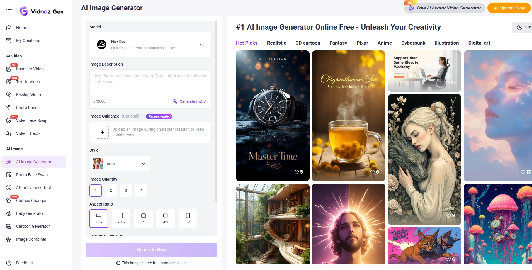 Vidnoz AI Bleach OC Image Generator