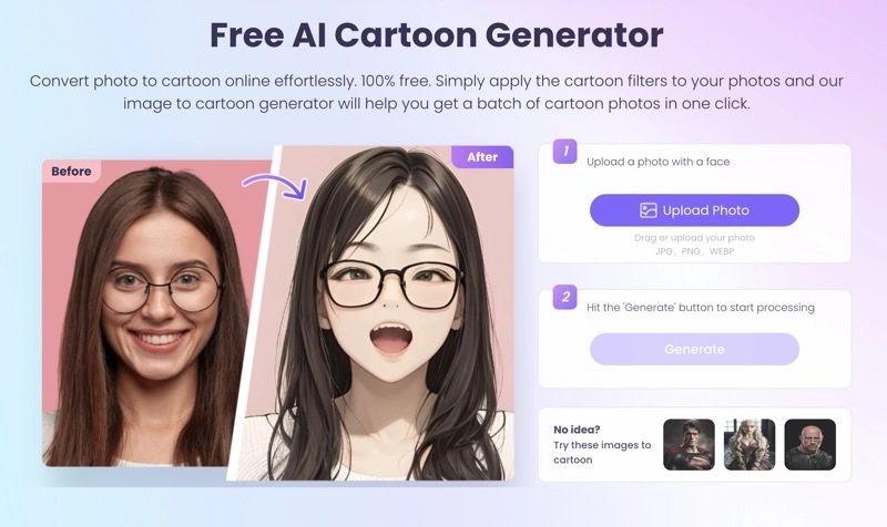 Vidnoz AI Cartoon Generator 1