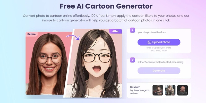 Vidnoz AI Cartoon Generator Online Free