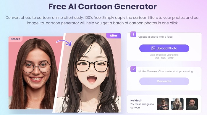 Vidnoz AI Cartoon Generator