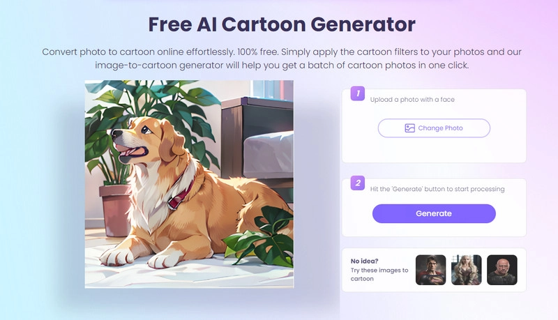 Vidnoz AI Dog Cartoon Generator