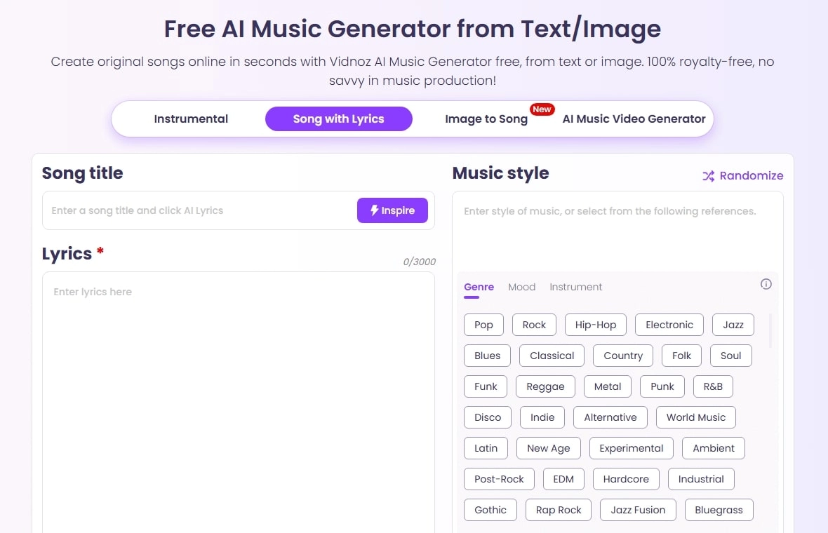Vidnoz AI EDM Music Maker Free