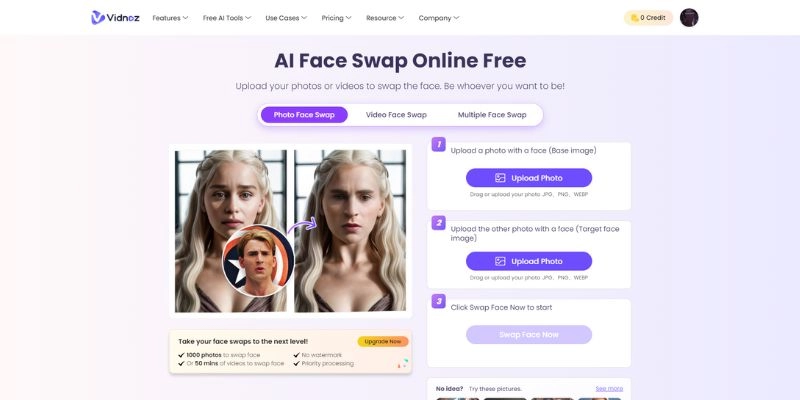 Vidnoz AI Face Swap Reface Clown Photos Completely Free