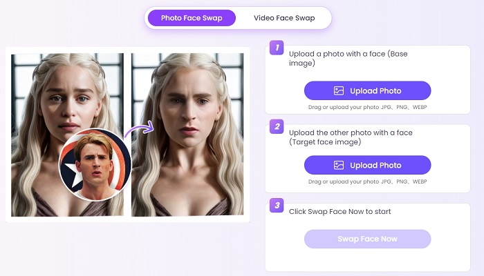 Vidnoz AI Face Swap for Deepfake