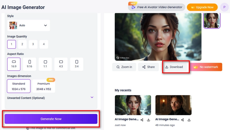 Vidnoz AI Generate AI Fourth Wing character