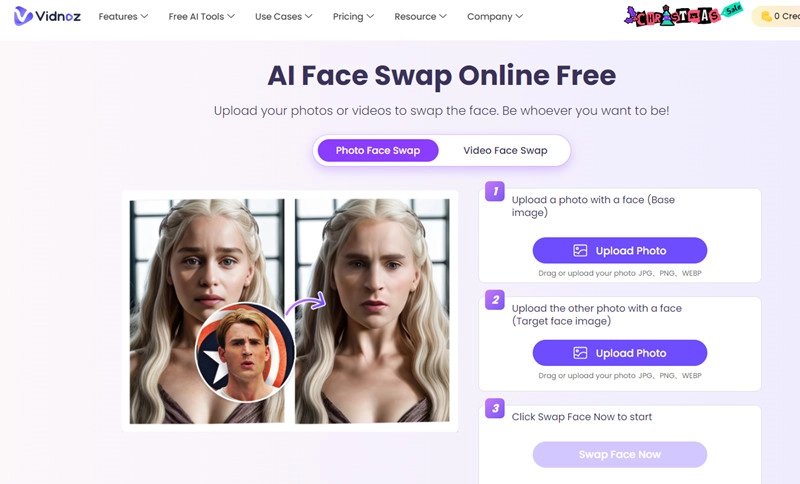 Vidnoz AI Girl Face Swap Online